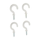 White Vinyl Cup Hook 7/8" 4pk