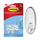 3M Command Brand Small Clear Hooks for damage-free hanging, holds 1 lb (450g), strong adhesive, removes cleanly without residue, ideal for lightweight items.