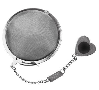 3.5" Stainless Steel Tea Ball With Heart Chain