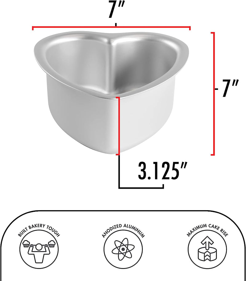 Fat Daddios Anodized Aluminum, Heart Pan, 6 in x 3 in