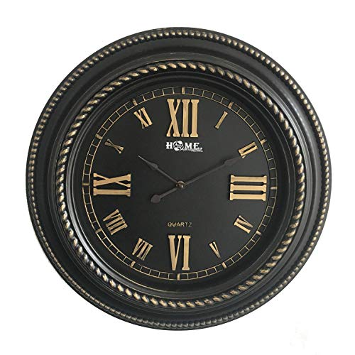 Uniware Concise Modern Design Silent Non-Ticking Wall Clock for Living Room/Office/Bed Room Decor (20" Round (Black))