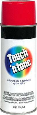 10oz can of Touch 'n Tone all-purpose household spray paint with a red cap, in Gloss Cherry Red.