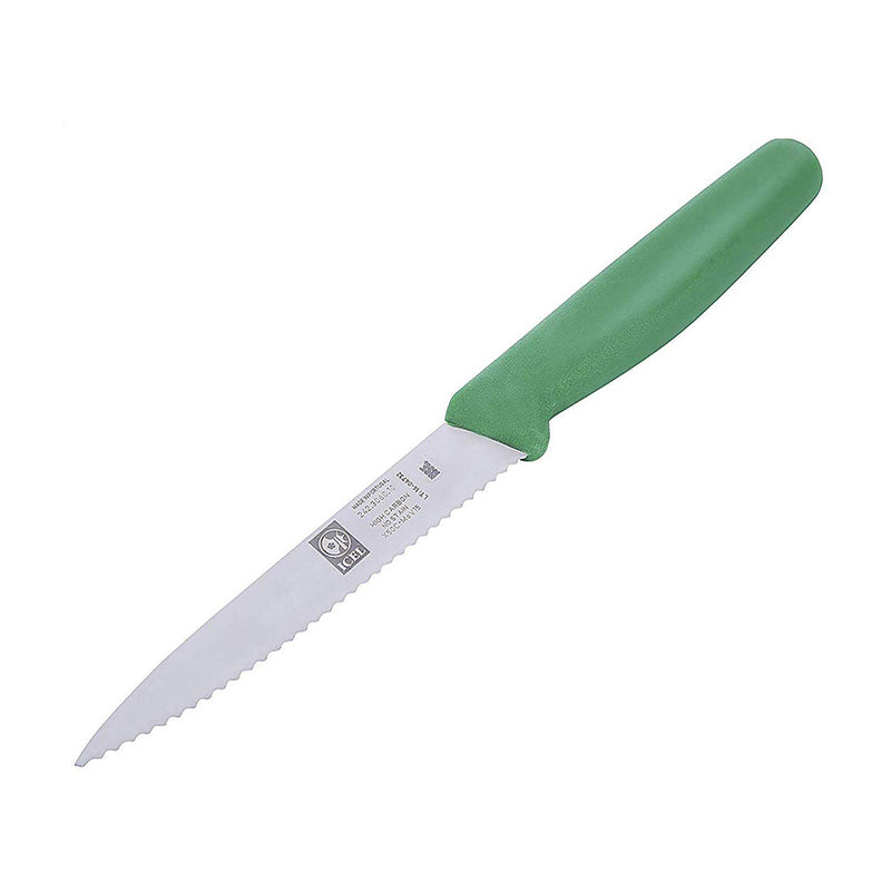 4" Serrated Point Green Knife