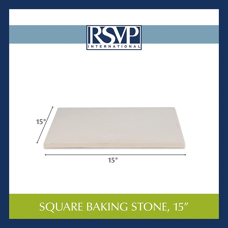 RSVP International Pizza Tool Kitchen Collection , Square, 15x15", Cordierite Stone