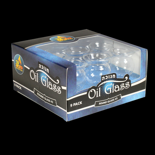 Hanukkah Menorah Glass Oil Cups - Size #4 (9-Pack)