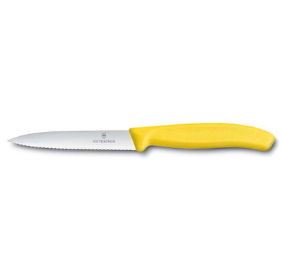 Victorinox 4" Yellow Serrated Point Tip  Knife