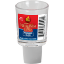  Ner Mitzvah Neironim glass candle holder with safety rubber, displayed on a white background.