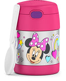 THERMOS FUNTAINER 10 Ounce Stainless Steel Vacuum Insulated Kids Food Jar with Spoon, Preschool Minnie