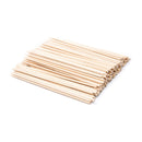 A stack of Fox Run Bamboo Skewers, with light wood color and pointed ends, ready for grilling or appetizers