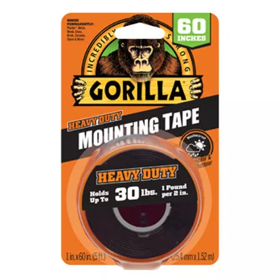 Heavy Duty Double Sided Mounting Tape Black 1"x60"
