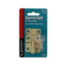 Ultra Hardware 2.5-inch brass-plated barrel bolt with screws, ideal for securing doors, cabinets, and gates. Durable and easy to install.