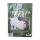 Queen-sized waterproof vinyl mattress cover in original packaging