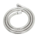 Coiled silver flexible replacement shower hose.