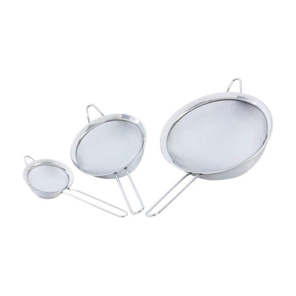 Stainless Steel 3pc Broadrim Strainer Set