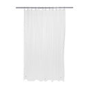 A frosted semi-sheer PVC shower curtain liner with rust-resistant copper grommets and magnetic hem.