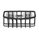 Black wire sponge holder with suction cup, displayed against a white background.