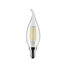 Satco 4-Watt LED E12 Light Bulbs, 5000K, 15000 Hour Rating, Dimmable