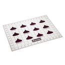 Non-stick Hershey's Kisses silicone baking mat with candy spacing guides and inch ruler markings for precise baking.