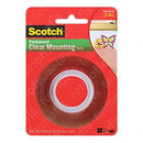 Scotch Permanent Clear Mounting Tape, 1 inch x 60 inches (1.66 yards) roll, double-sided adhesive, holds up to 2 lbs, for permanent mounting.