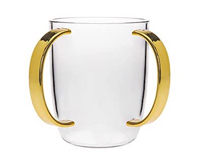 Acrylic Wash Cup with Gold Handles