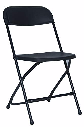 31.1" Durable Stackable Black Folding Chair