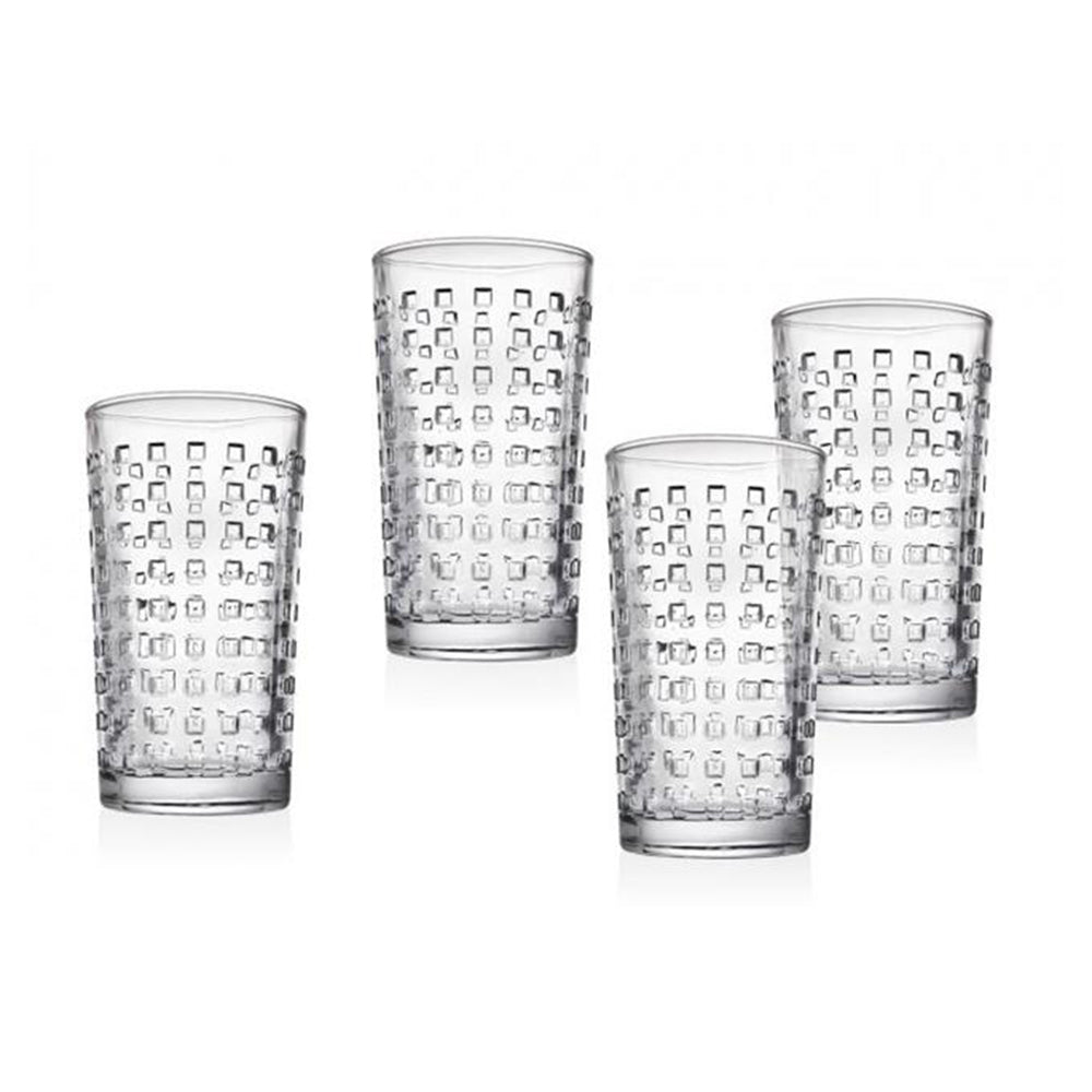 Diamond Highball Glasses 12 oz (Grey) - Set of 4