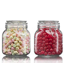Clear Bormioli Rocco Fido glass jar with a hermetic latch lid, ideal for food storage and preserving.