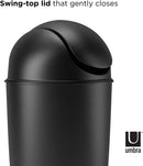 Umbra 086711-040 Grand Swing Top Garbage Large Capacity 10 Gallon Kitchen Trash Can with Lid, Indoor/Outdoor Use, Black