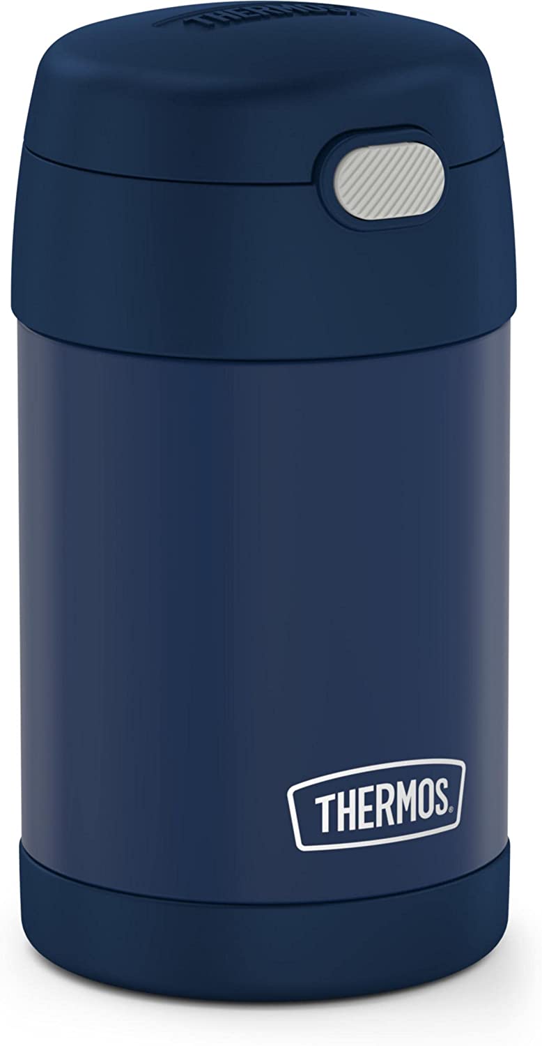 THERMOS FUNTAINER 16 Ounce Stainless Steel Vacuum Insulated Food Jar with Spoon, Navy