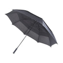 Black umbrella, featuring a lightweight and durable carbon fiber frame,