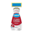 Carbona 2-in-1 Carpet Cleaner bottle with built-in brush cap and blue label, shown on a white background.