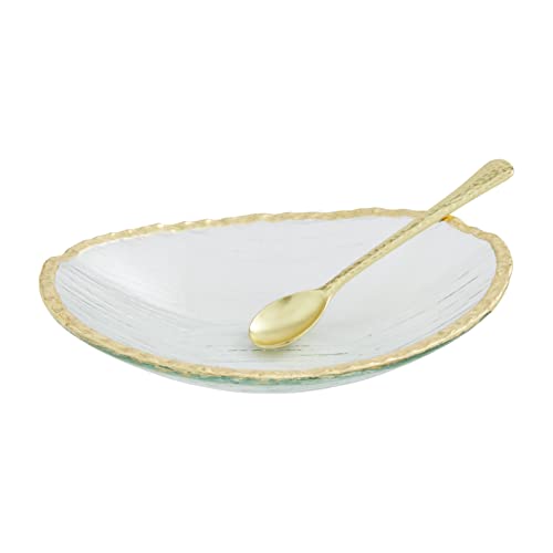 Mud Pie Gold Glass Dip Bowl Set, 7.5" x 1.75"