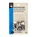 Heavy-duty size 24 metal snaps in blister packaging.