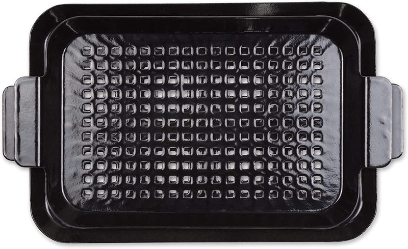 RSVP International Barbeque Grilling Collection Porcelain Coated Grill Tray, Dishwasher Safe, Small, 13x7.25/Medium, 16.75x10"