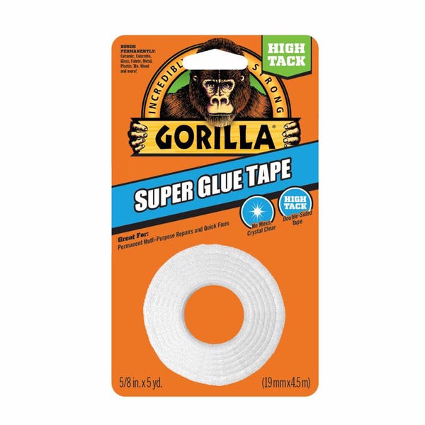Gorilla Super Glue Double Sided 5/8" W X 20'. L Double Sided Tape White