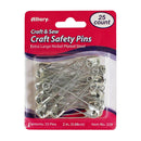 25-piece set of durable, extra large safety pins for craft and sewing, each 2 inches long and made of nickel-plated steel.