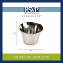 RSVP International Kitchen Prep Bowl Collection Stainless Steel, Dishwasher Safe, Sauce Cups, Set of 24, Silver