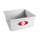 A light grey, square baking pan with slightly rounded corners, featuring a red and black "Fat Daddio's ProSeries" logo on the side. The pan has a flared rim and appears to be made of aluminum.