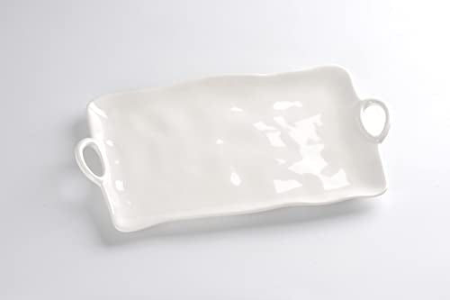 Pampa Bay Shatterproof Melamine Large Platter, 17.5 x 9.5 Inch, Food, Freezer, Dishwasher Safe, White