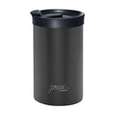 A portable coffee and tea maker featuring a gray exterior and the Presse by bobble logo, ideal for travel.