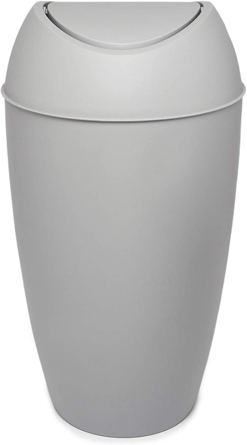 Umbra Twirla, 2.4 Gallon Trash Can with Swing-top Lid, Gray