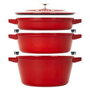 Cast Iron Cookware 4pc Set, Cherry