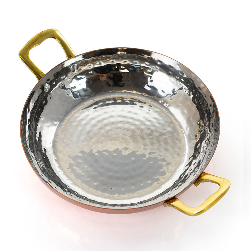 Mini Serving Bowl With Brass Handle Copper Plated