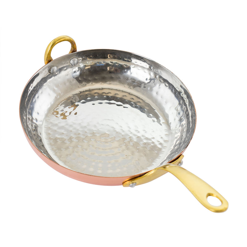Mini Frying Pan With Brass Handle Copper Plated