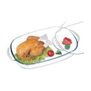  8-quart oblong glass casserole with a matching glass lid on a white background.