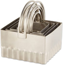 RSVP International Endurance Biscuit Cutters, Rippled Square Set of 4, Stainless