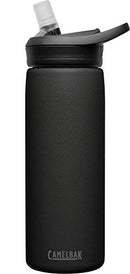 Black Camelbak Eddy+ 20oz insulated water bottle with a straw lid