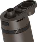 THERMOS Espresso Black Hydration Bottle with carry handle and locking spout, shown open on white background.
