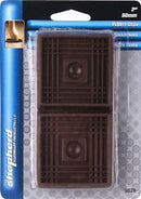 Brown rubber furniture leg cups, square, 2-inch, protects floors from scratches, Shepherd Hardware 9076