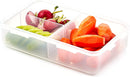 LocknLock Easy Essentials On The Go Meal Prep Lunch Box, Airtight Containers with Lid, BPA Free, Rectangle (3 Section) -27 oz, Clear